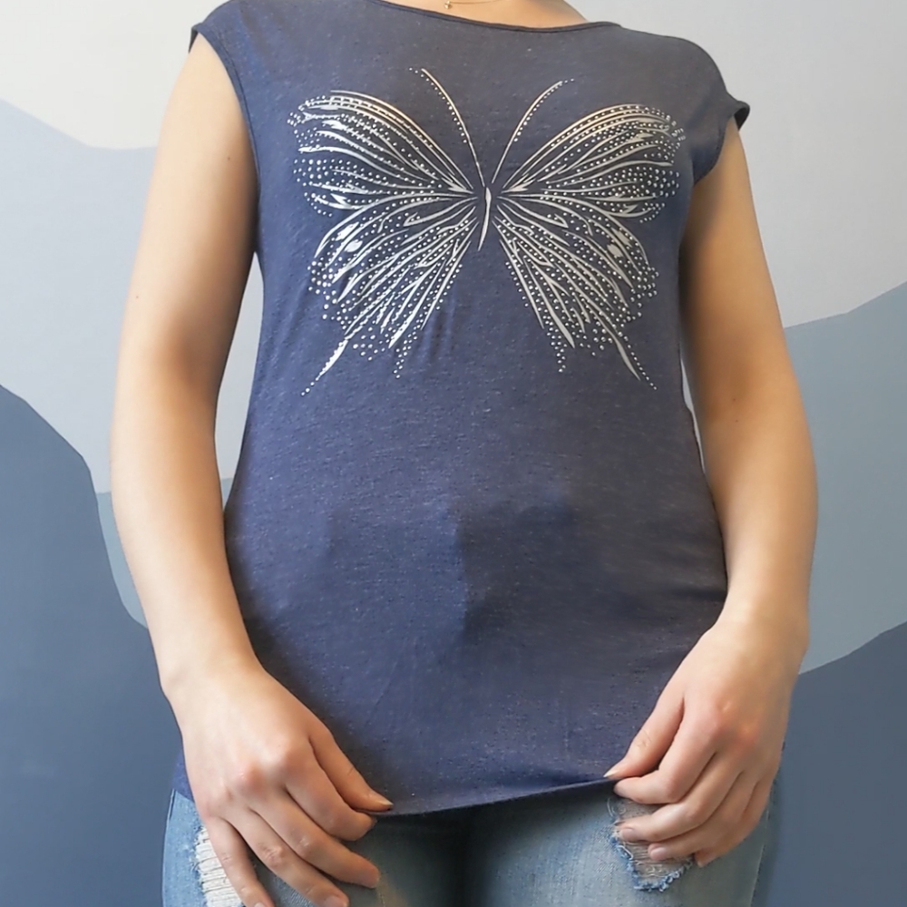 Navy Butterfly Shirt